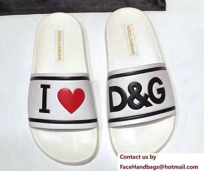 Dolce & Gabbana I Love D & G Slippers White 2018